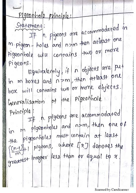 Pigeonhole Principle Notes - MATH 101: Key Concepts & Problems - Studocu
