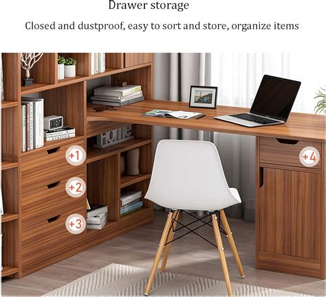 Buy Office Supplies Desktop Computer Desks with Lockers and Bookshelves ...