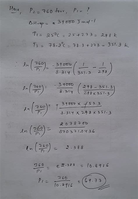 The molar enthalpy of vaporization for a liquid (normal boiling point ...