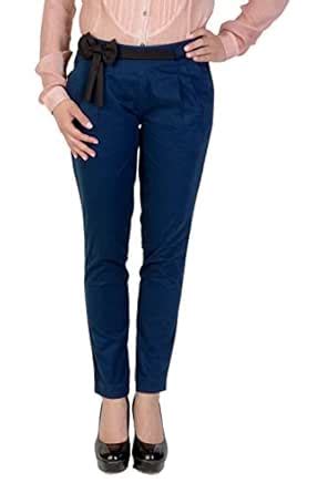 Buy Rider Republic Women's Regular Fit Trousers (202008-34_38_34, Blue ...