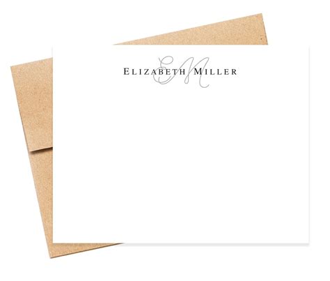 Amazon.com: Monogram and Modern Personalized Stationery Note Cards with ...