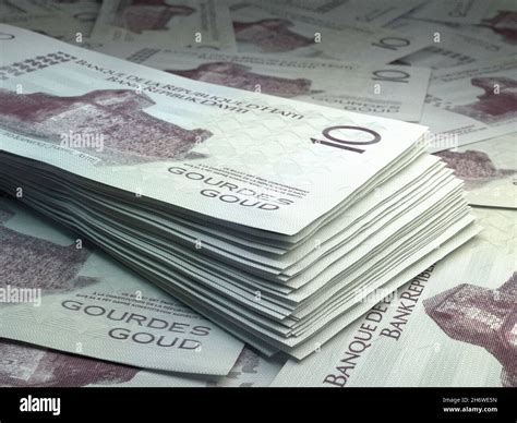 Money of Haiti. Gourde bills. HTG banknotes. 10 Haitian. Business ...