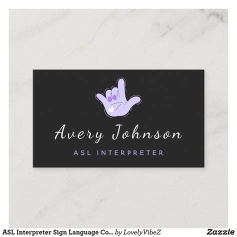 ASL Interpreter Sign Language Business Card