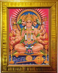 RAHI CREATIONS Panchmukhi Hanuman for Door Entrance Vastu Wall Painting ...