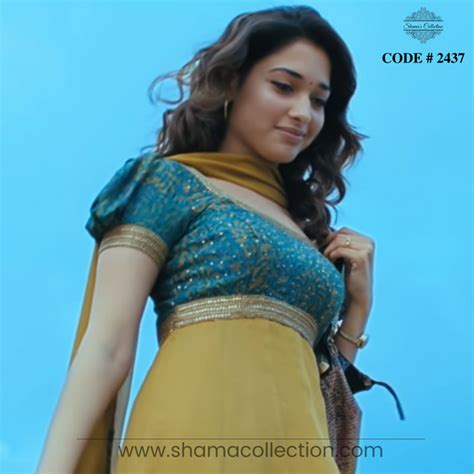 2437 Tamanna Bhatia Mustard Blue Anarkali inspired from Paiya - Thuli ...
