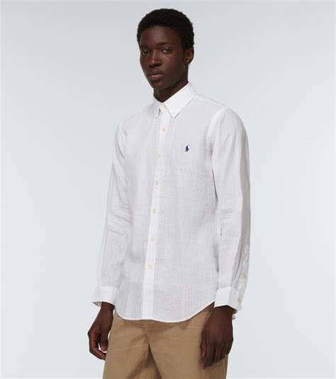 Embroidered linen shirt in white - Polo Ralph Lauren | Mytheresa