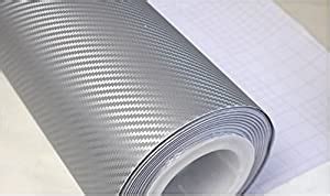 CVANU 2X9 Foot Silver Carbon Fiber Vinyl Car Wrap Sheet Roll Film ...