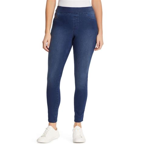 Nine West Women's Stretch Denim Mid-Rise Elastic Waist Heidi Pull On ...