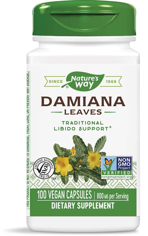 NATURES WAY DAMIANA leaf natural aphrodisiac 400mg x 100 caps | Subra