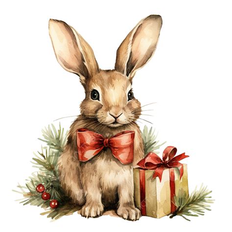 Drawing Of Vintage Christmas Bunny, Rabbit Cartoon, Bunny Rabbit, Bunny ...