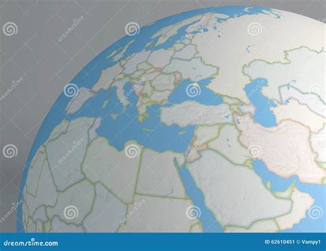 Political Map Globe of Europe, Middle East and North Africa Stock Illustration - Illustration of ...