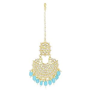 Buy Sukkhi Fabulous Kundan Gold Plated Pearl Maangtikka for Women ...