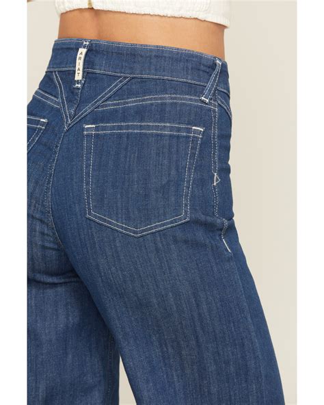 Ariat Women's Dark Wash Ultra High Rise Westie Yoke Wide Leg Stretch ...