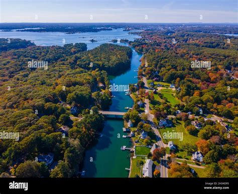 Chauncey Creek aerial view in fall between Gerrish Island and Kittery ...