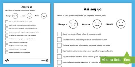 Hoja de trabajo: Así soy yo