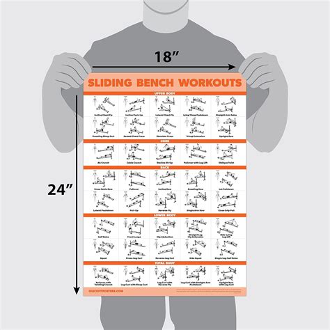 Buy Sliding Bench Workout Poster - Compatible with Total Gym, Weider ...