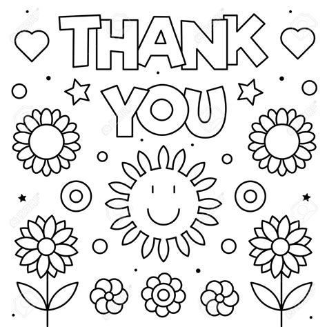 Thank You Flower Coloring Pages