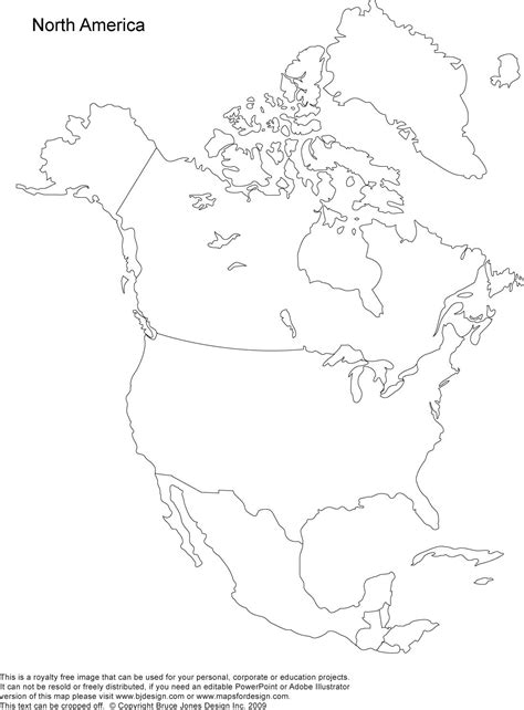 Blank Map North America