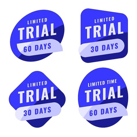 Flat design free trial labels | Free Vector