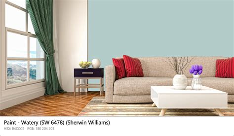 Sherwin Williams Watery (SW 6478) Paint color codes, similar paints and ...