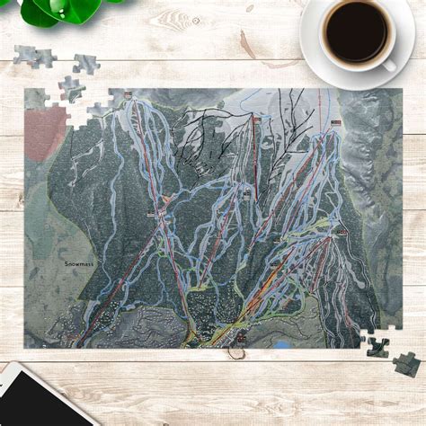 Snowmass, Colorado Ski Trail Map Puzzles | Colorado ski resorts map ...