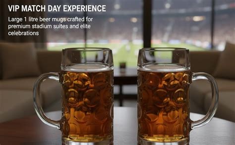 Buy Smartserve Isar Beer Mugs | 1000ml Large Imported Glass Steins ...