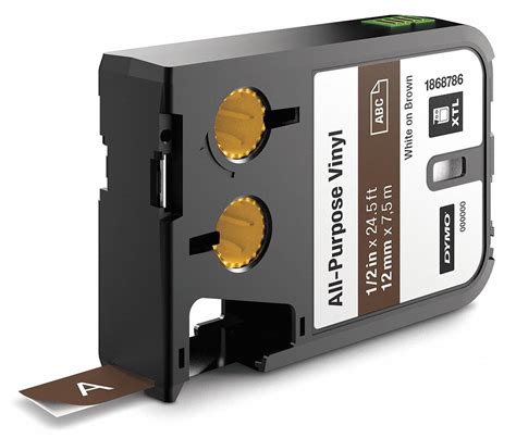 1/2 in x 23 ft, Vinyl, Combined Label and Ribbon Cartridge - 40W110 ...