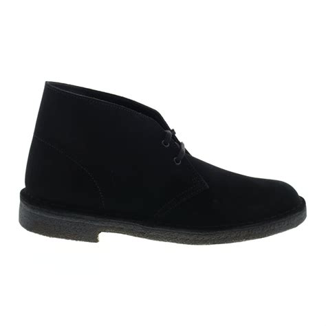 Clarks Desert Boot 26138227 Mens Black Suede Lace Up Chukkas Boots ...