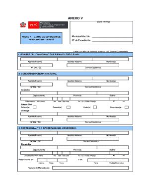 Formulario de Datos de Condóminos - Plantilla Rellenable en Blanco ...