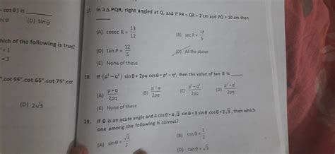 If [tex](p {}^{2} -q {}^{2}) \sin( \alpha ) + 2pq \cos( \alpha ) = p ...