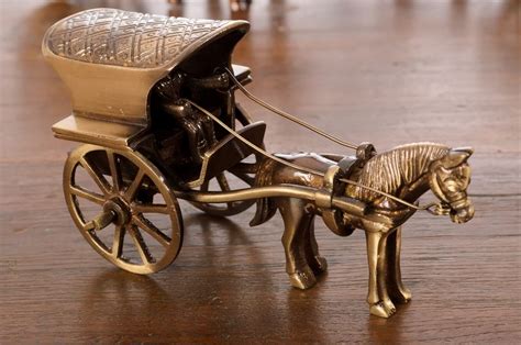 Buy eCraftIndia Antique Finish Horse Carriage Brass Showpiece (13 cm x ...