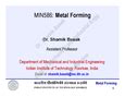 Metal Forming - MIN-586 - IIT Roorkee - Studocu
