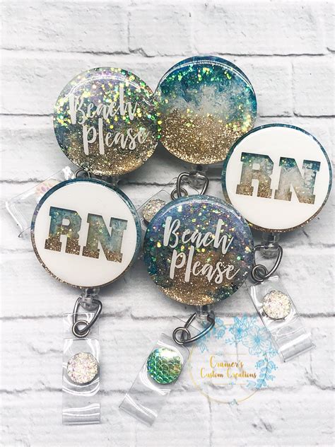Custom Circle Badge Reel - Beachy Badge Reel - Etsy | Custom badges ...