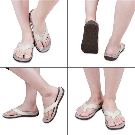 IRSOE Plantar Fasciitis Sandals Women's Orthotic Arch Support Flip ...