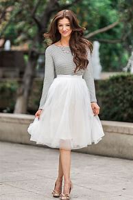 Image result for White Tulle Midi Skirt
