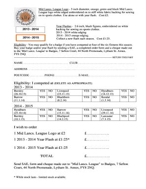 Fillable Online midlancs org Send SAE form and cheque made out to Mid ...