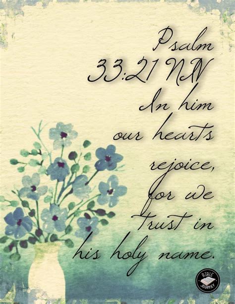 Psalm 33:21 NIV - Bible Verse Image - Picture Bible Verses