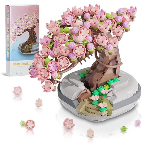 Mini Bricks Cherry Blossom Tree Building Set Sakura Bonsai Diy ...