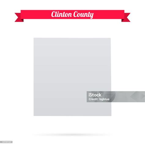 Clinton County Michigan Map On White Background With Red Banner Stock Illustration - Download ...