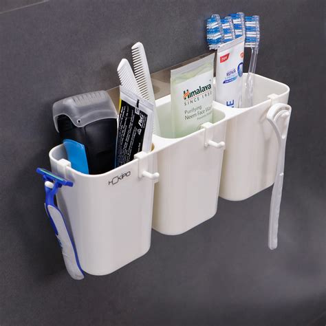 Self Adhesive Plastic Storage Rack For Bathroom/Wash Basin Shower Acce ...