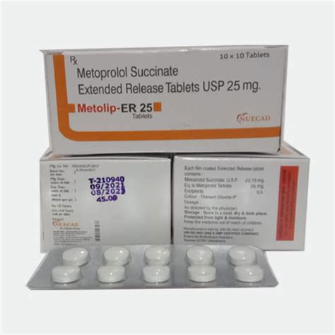 METOLIP-ER 25 Tablets Mestra Pharma Pvt. Ltd.