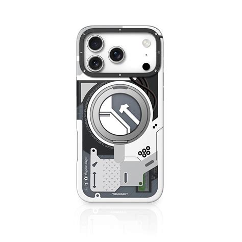 YOUNGKIT Cyberpunk 360° Rotation Ring Stand Case for iPhone 17 Pro (WH ...