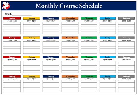 Free Course Schedule Templates. A course schedule provides a breakdown ...