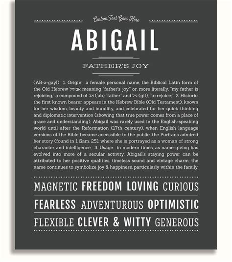 Abigail Personalized Name Meaning Art Prints – Name Stories
