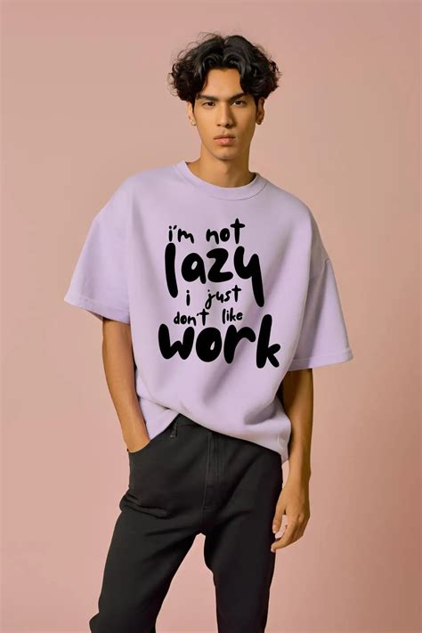 Unisex Lavender Lazy Terry Cotton Oversized T-shirt – Drapelet