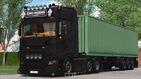 Scania S650 + Trailer Zino Moens Transport v1.1 1.47 - ETS2 mods download