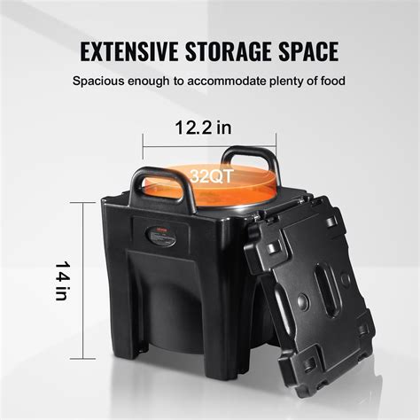 VEVOR Insulated Food Carrier, 32Qt Capacity, Stackable Catering Hot Box ...