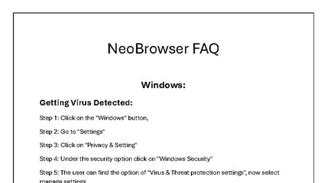 Neo Browser FAQ V3: Troubleshooting Installation Issues - Studocu