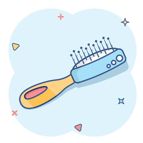 Hair brush icon in comic style. Comb accessory vector cartoon ...