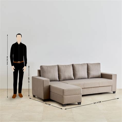 Buy Helios Lewis Mendoza Fabric 3-Seater Left Corner Sofa with Chaise ...